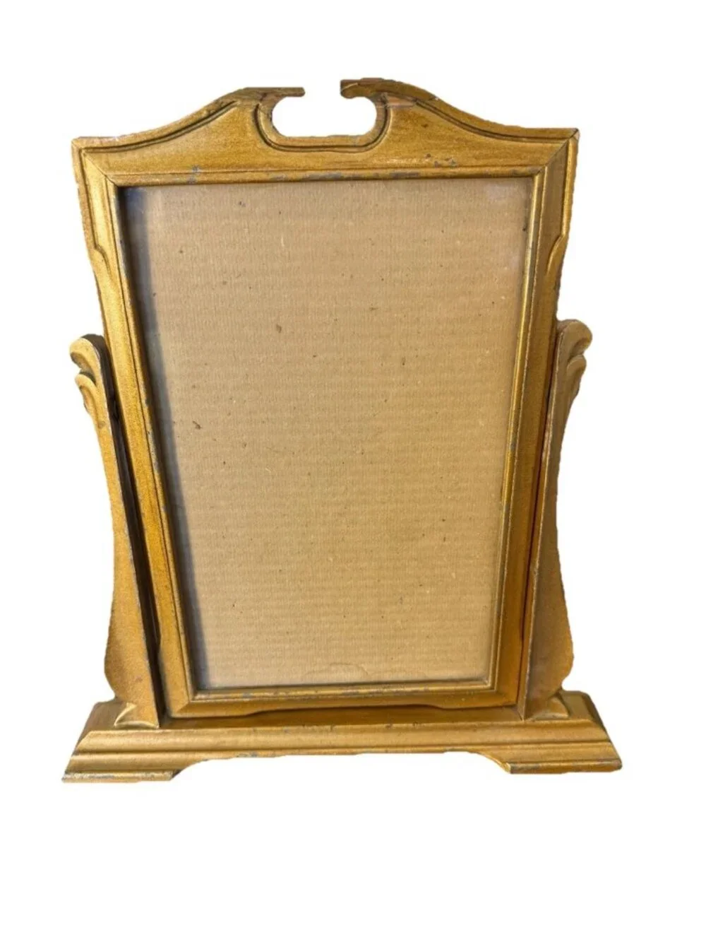 Antqiue 1920's Wood Tabletop Portrait Frame Easel Stand 6.75 x 10.75 opening